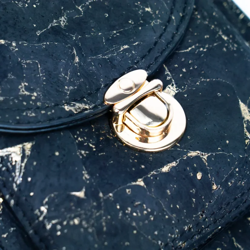Korková crossbody kabelka Golden Accents - Barva: Tmavě hnědá
