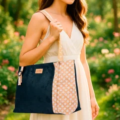 Velká korková kabelka Floral