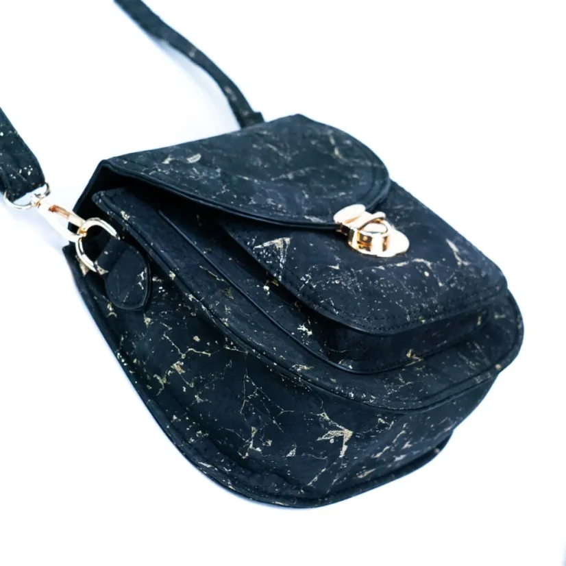 Korková crossbody kabelka Golden Accents - Barva: Tmavě hnědá