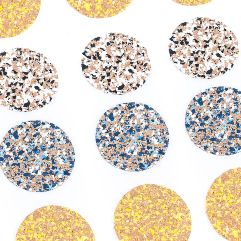 Sada 5 ks kulatých podtácků z korku a EVA pěny