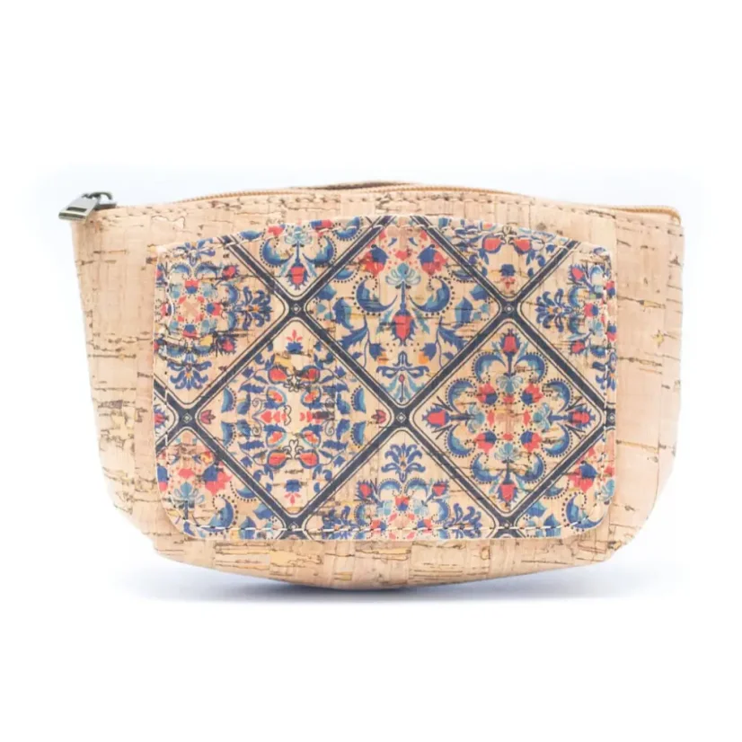 Korková peněženka na mince a kreditní karty Pattern
