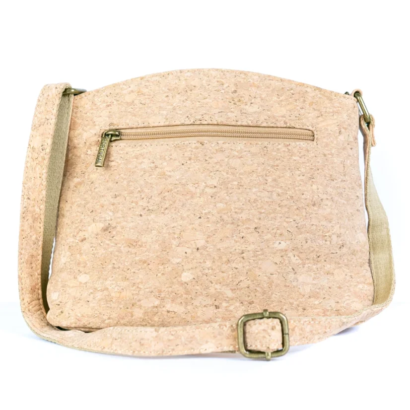 Korková crossbody kabelka se třemi zipy