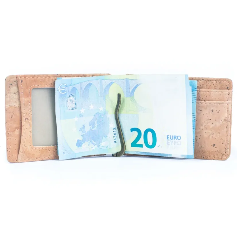 Pánská korková peněženka s klipem Minimalist