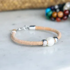 Korkový náramek Perla