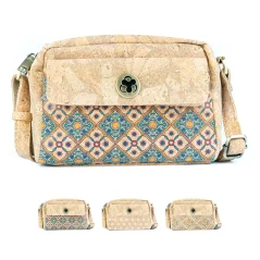 Korková crossbody kabelka s otočným zapínáním