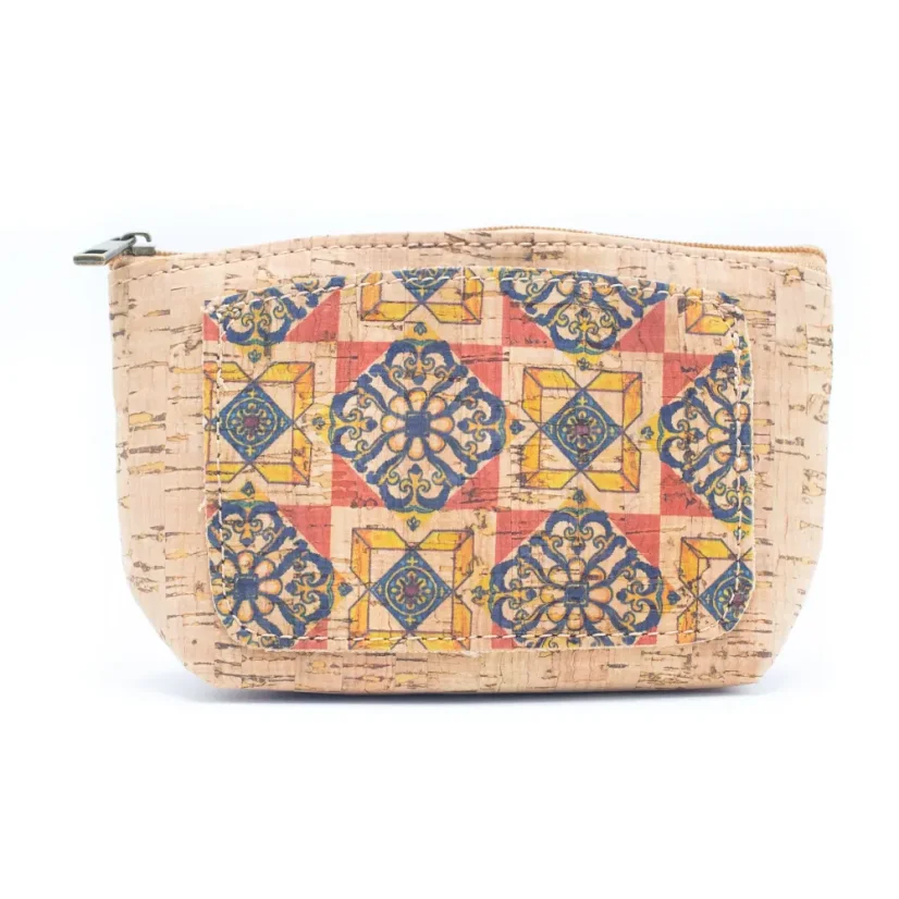 Korková peněženka na mince a kreditní karty Pattern