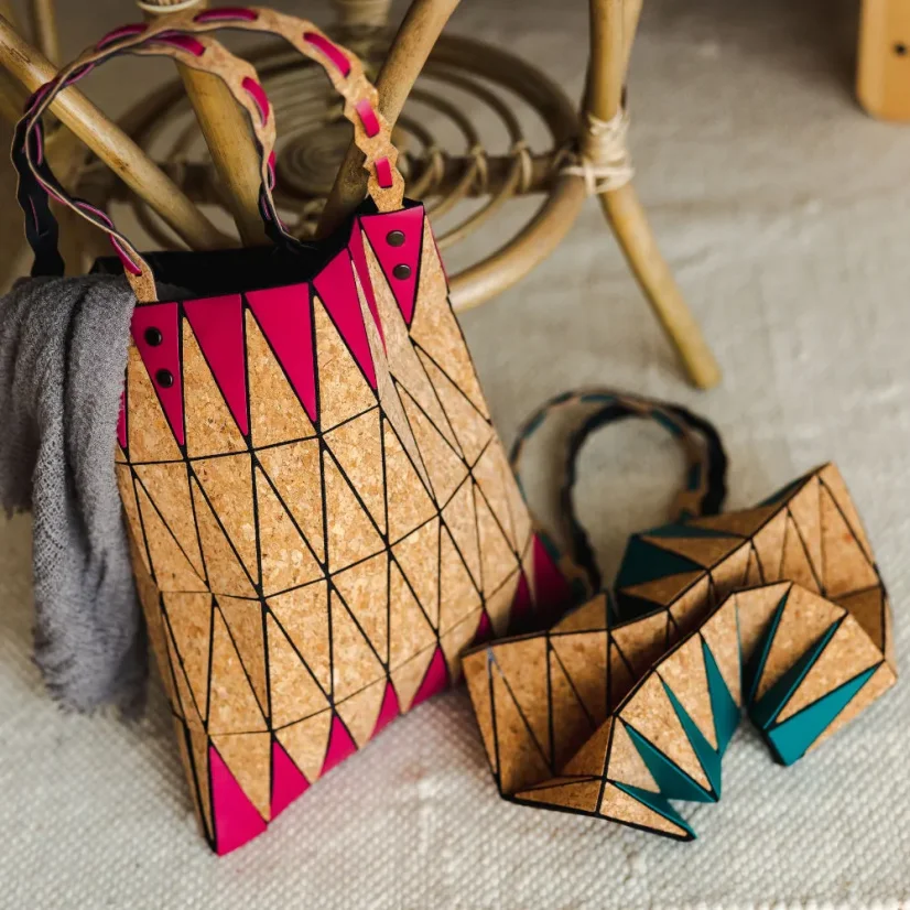 Korková kabelka Shopping tote bag geometric
