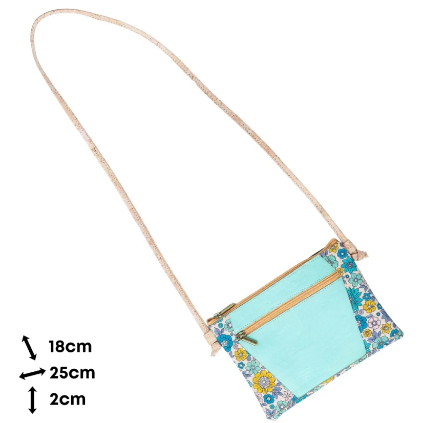 Korková crossbody kabelka Floral Trim