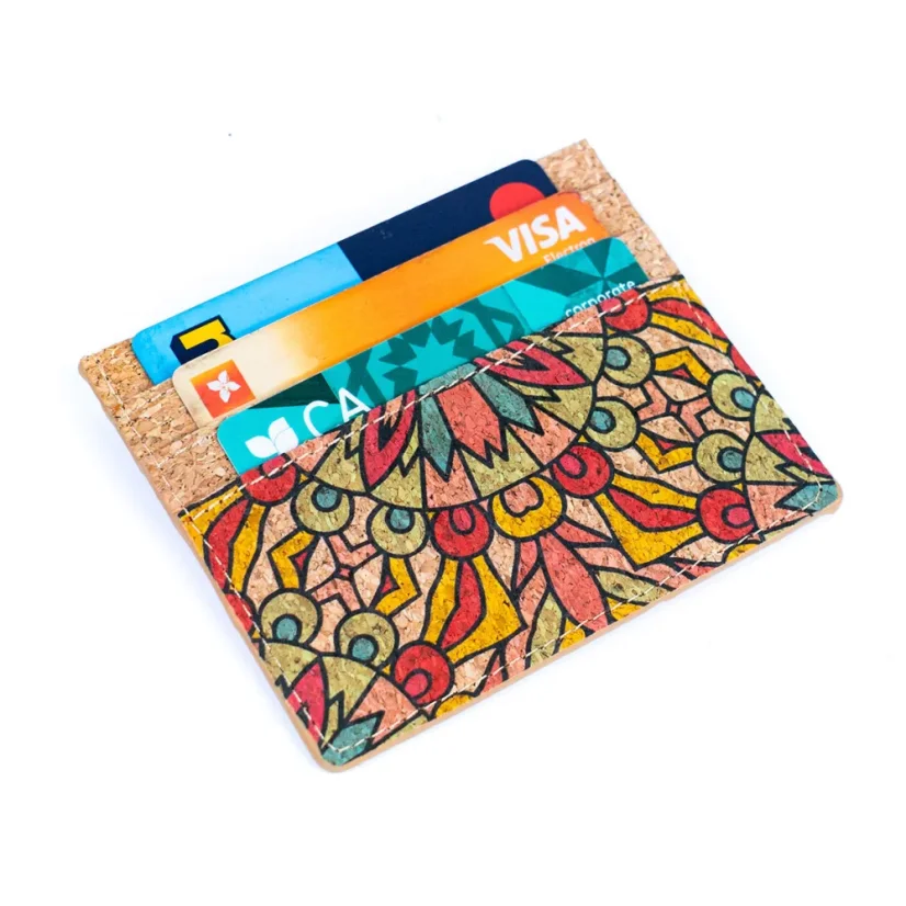 Korková peněženka na karty Blossom