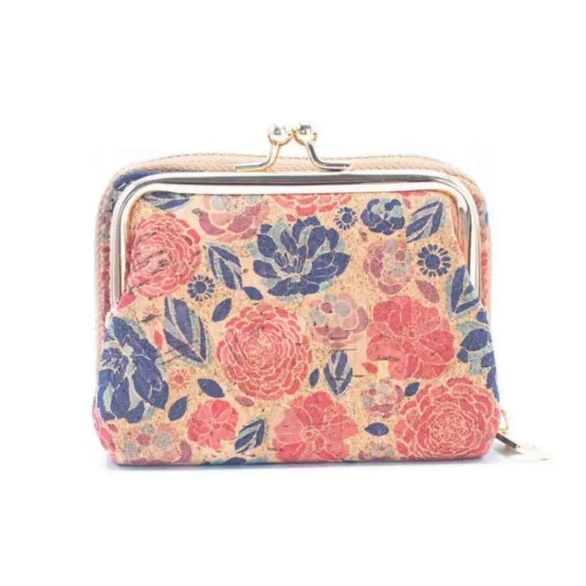 Korková peněženka na mince a kreditní karty Floral Print