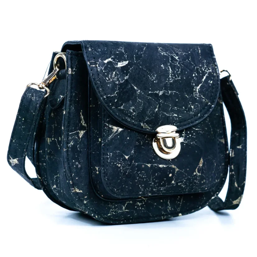 Korková crossbody kabelka Golden Accents - Barva: Tmavě hnědá