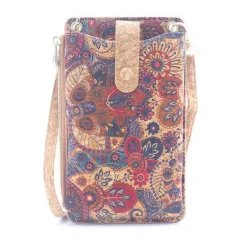Korková taštička na mobil Floral