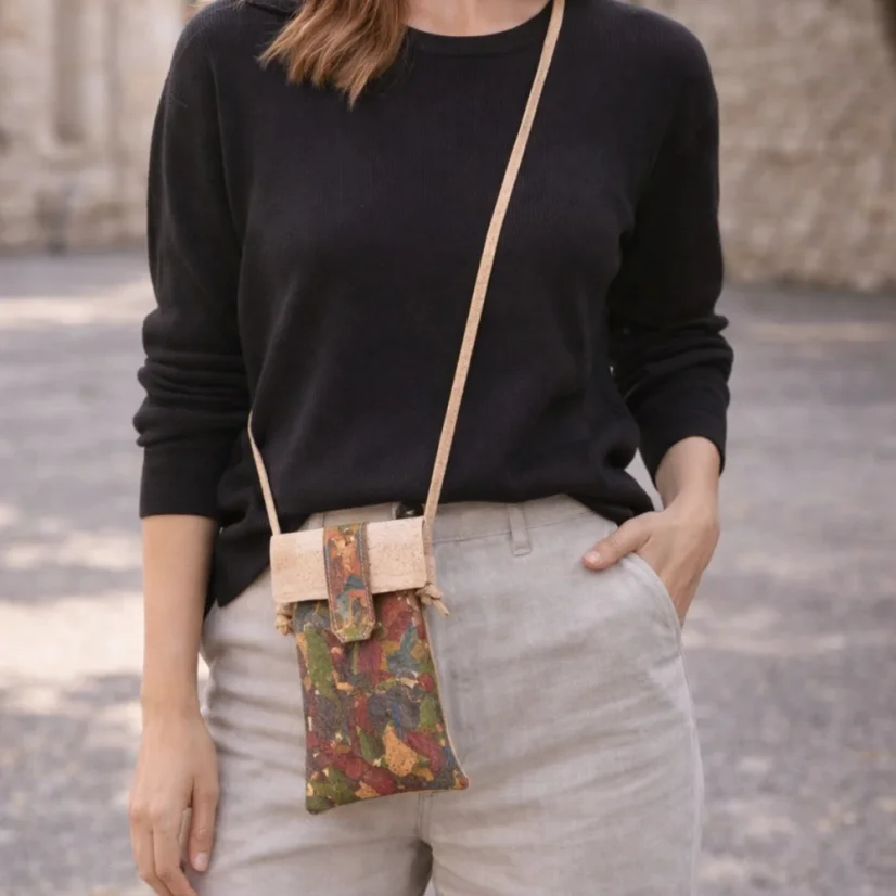 Korková crossbody kabelka na mobil Flip Flap