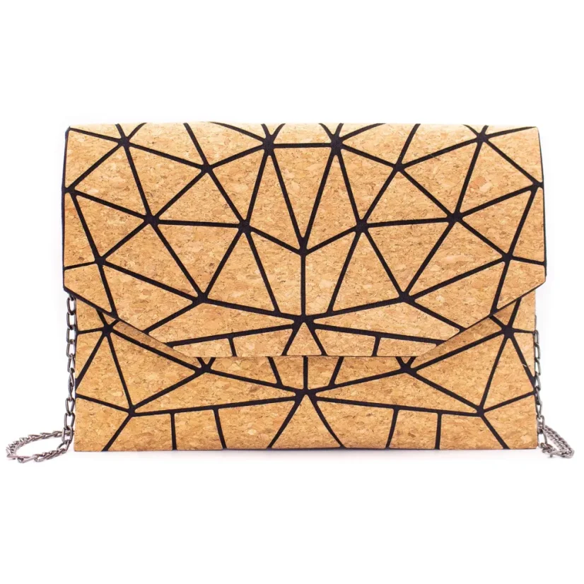 Korková crossbody kabelka Geometric chain