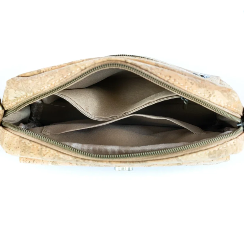 Korková crossbody kabelka s otočným zapínáním