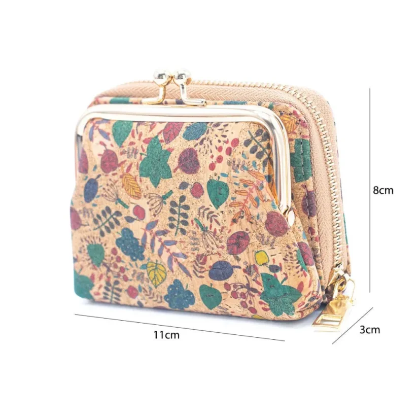 Korková peněženka na mince a kreditní karty Floral Print