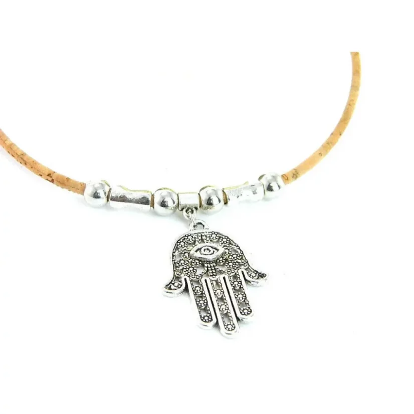 Korkový náhrdelník Hamsa