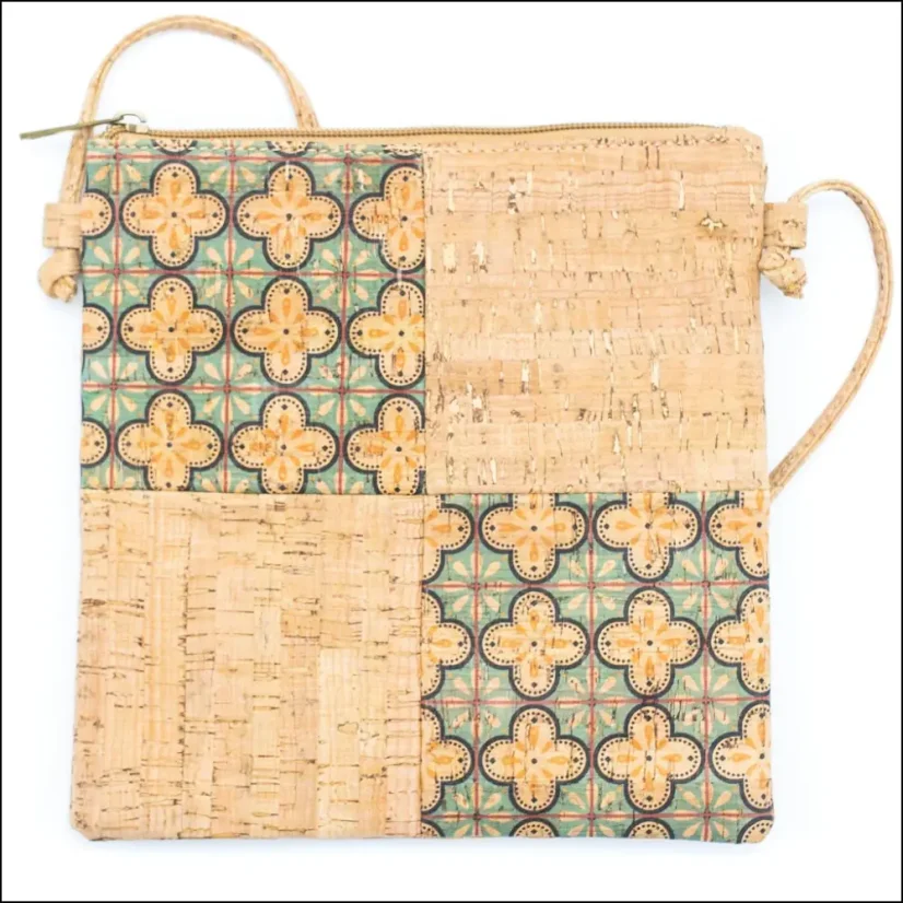 Korková crossbody kabelka Square - Vzor: J