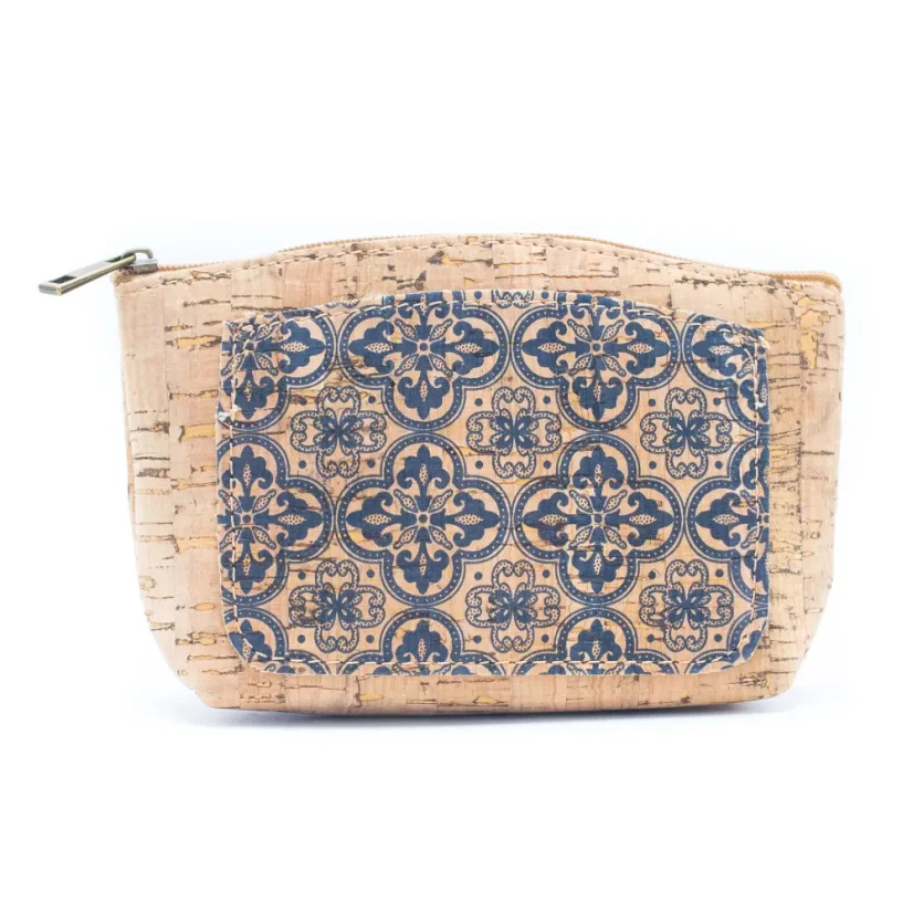 Korková peněženka na mince a kreditní karty Pattern