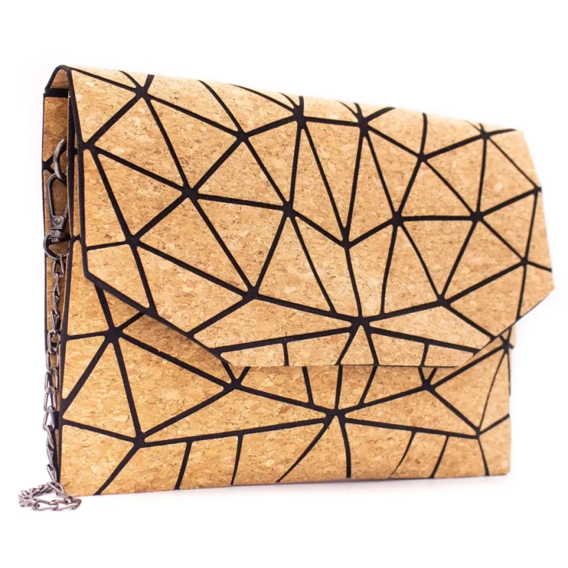 Korková crossbody kabelka Geometric chain