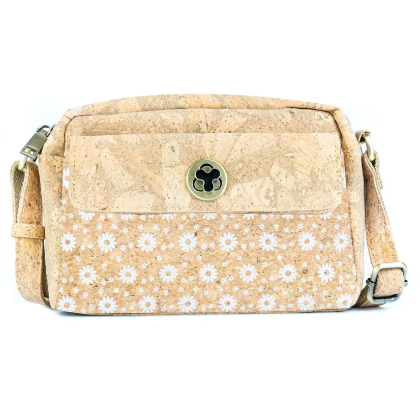 Korková crossbody kabelka s otočným zapínáním