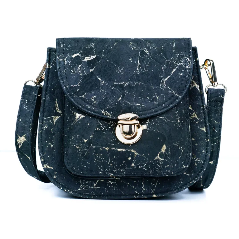 Korková crossbody kabelka Golden Accents - Barva: Tmavě hnědá