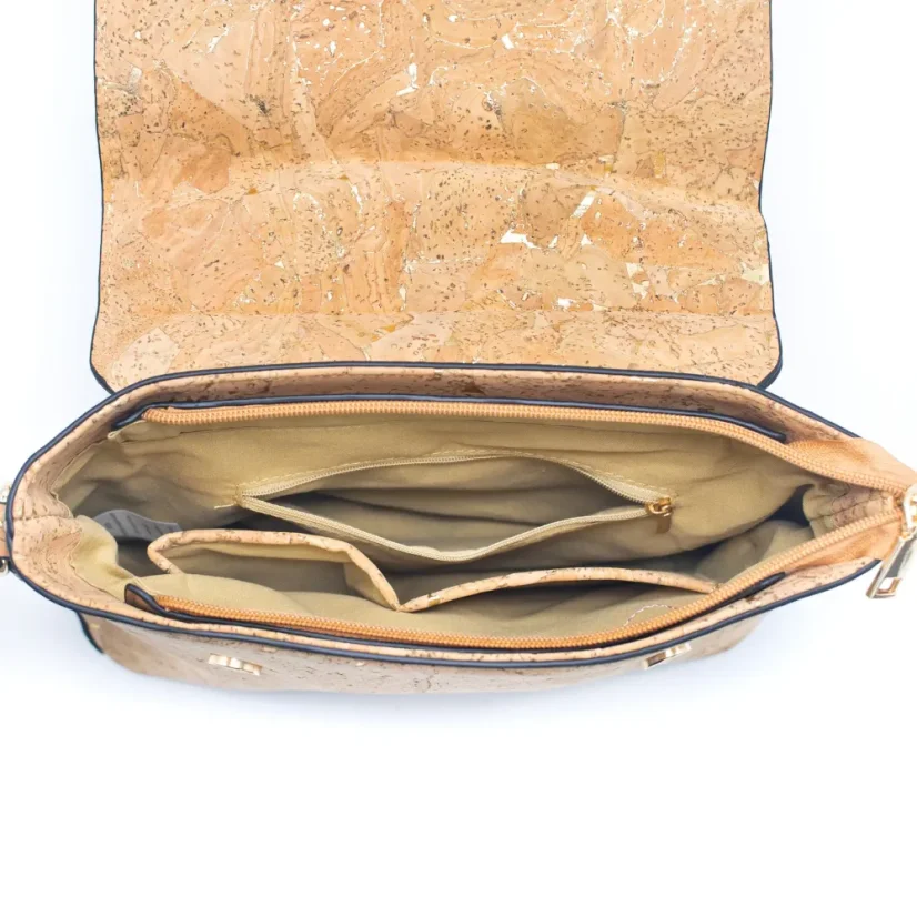 Korková kabelka Satchel gold