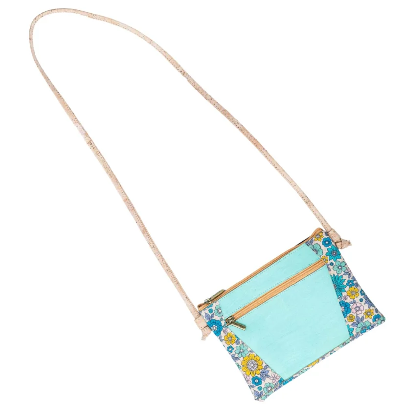 Korková crossbody kabelka Floral Trim