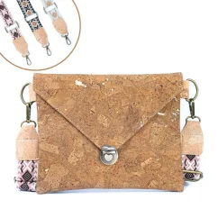 Korková crossbody kabelka s širokým popruhem