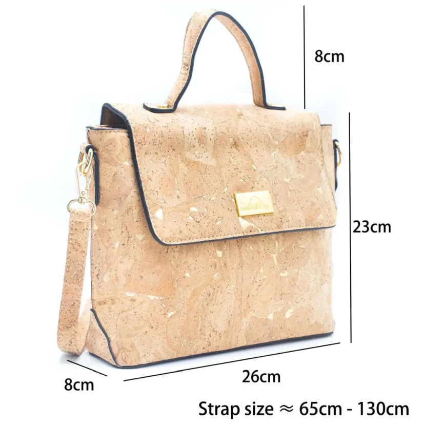 Korková kabelka Satchel gold