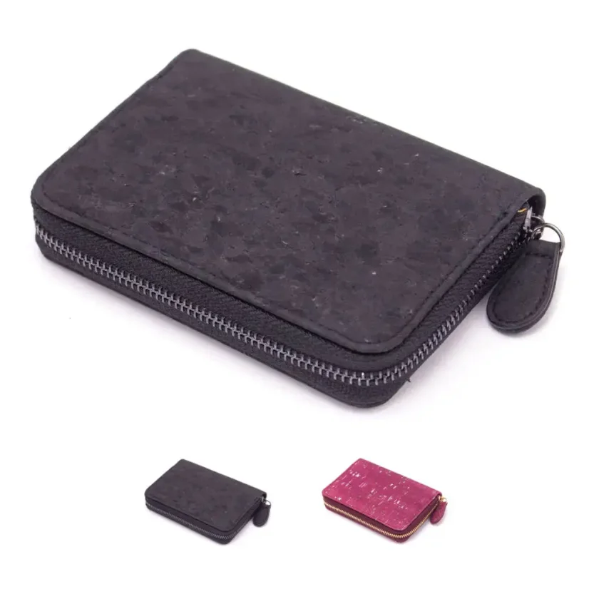 Korková peněženka Mini black
