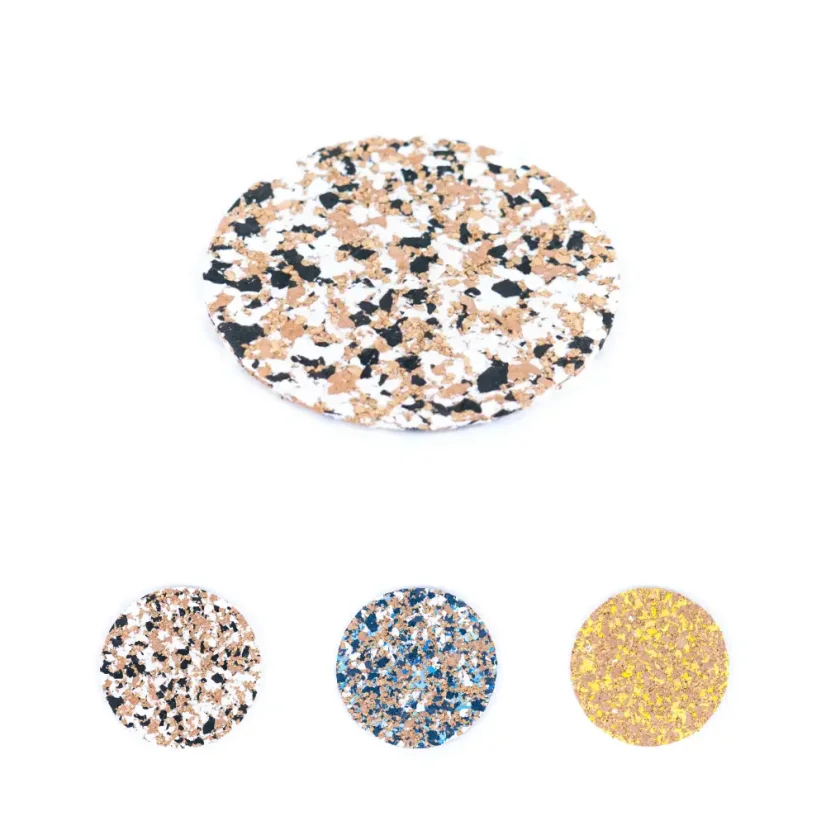 Sada 5 ks kulatých podtácků z korku a EVA pěny