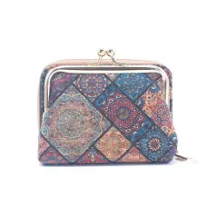 Korková peněženka na mince a kreditní karty Floral Print