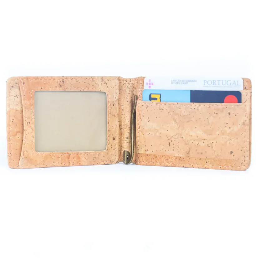 Pánská korková peněženka s klipem Minimalist