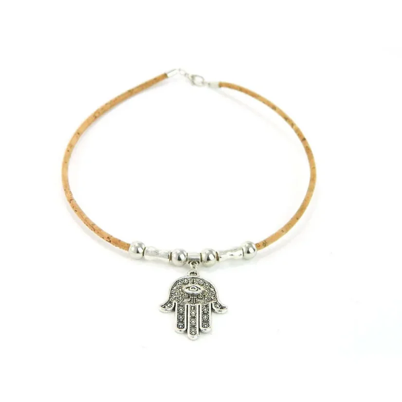 Korkový náhrdelník Hamsa