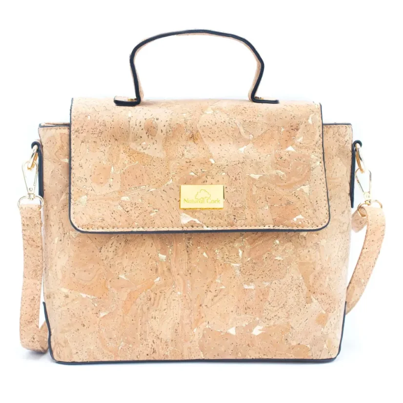 Korková kabelka Satchel gold