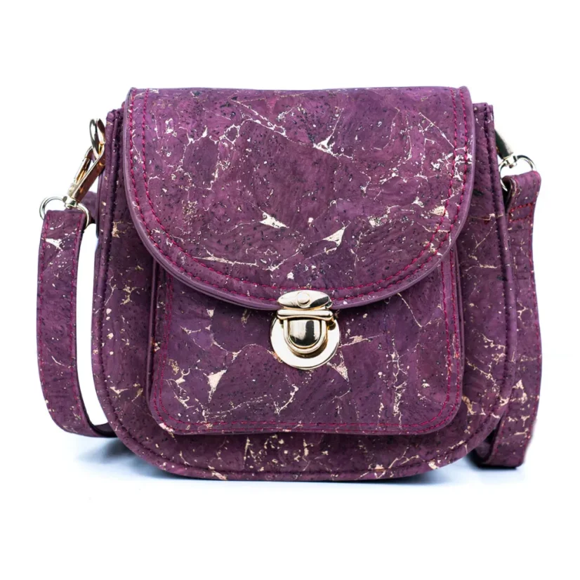 Korková crossbody kabelka Golden Accents - Barva: Tmavě hnědá