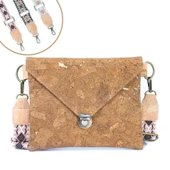 Korková crossbody kabelka s širokým popruhem