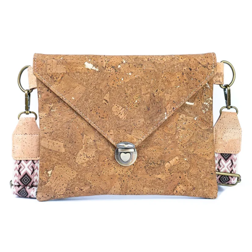 Korková crossbody kabelka s širokým popruhem