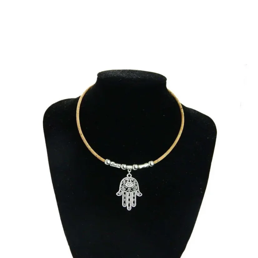Korkový náhrdelník Hamsa