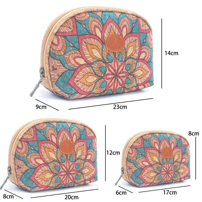 Sada 3 korkových kosmetických taštiček Daisy