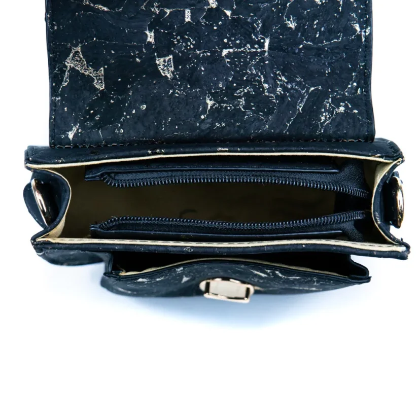 Korková crossbody kabelka Golden Accents - Barva: Tmavě hnědá