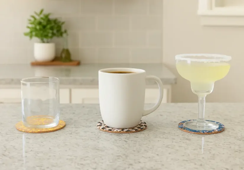 Sada 5 ks kulatých podtácků z korku a EVA pěny