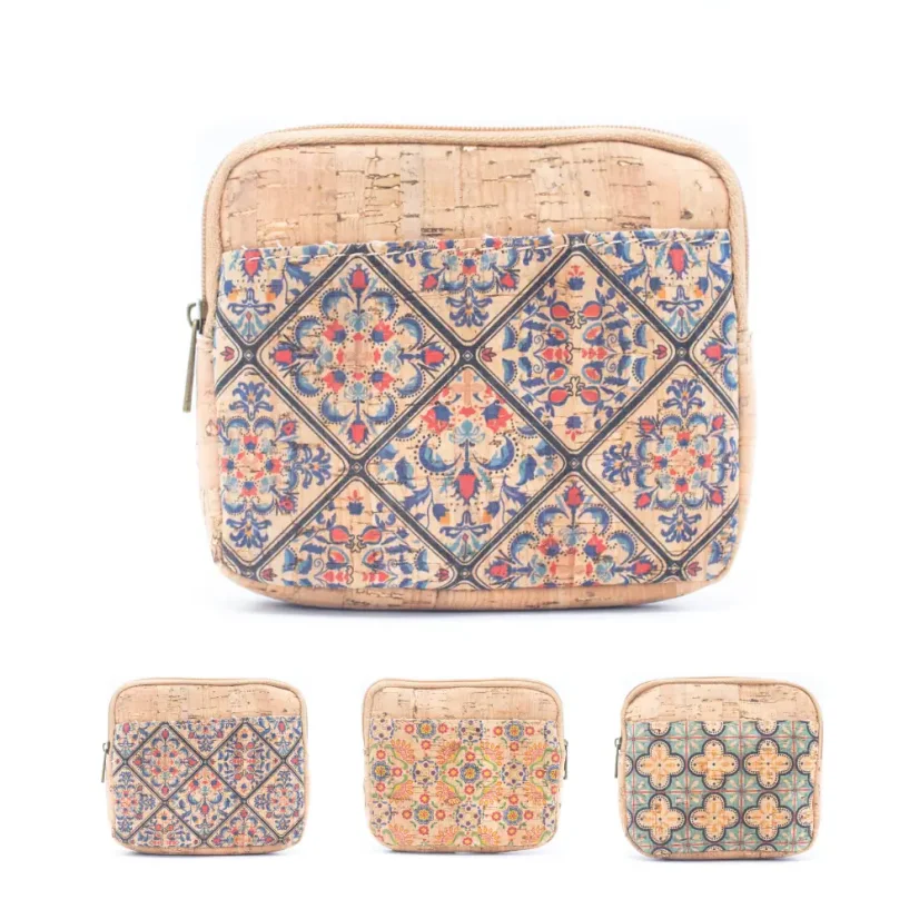 Korková peněženka na mince Pattern