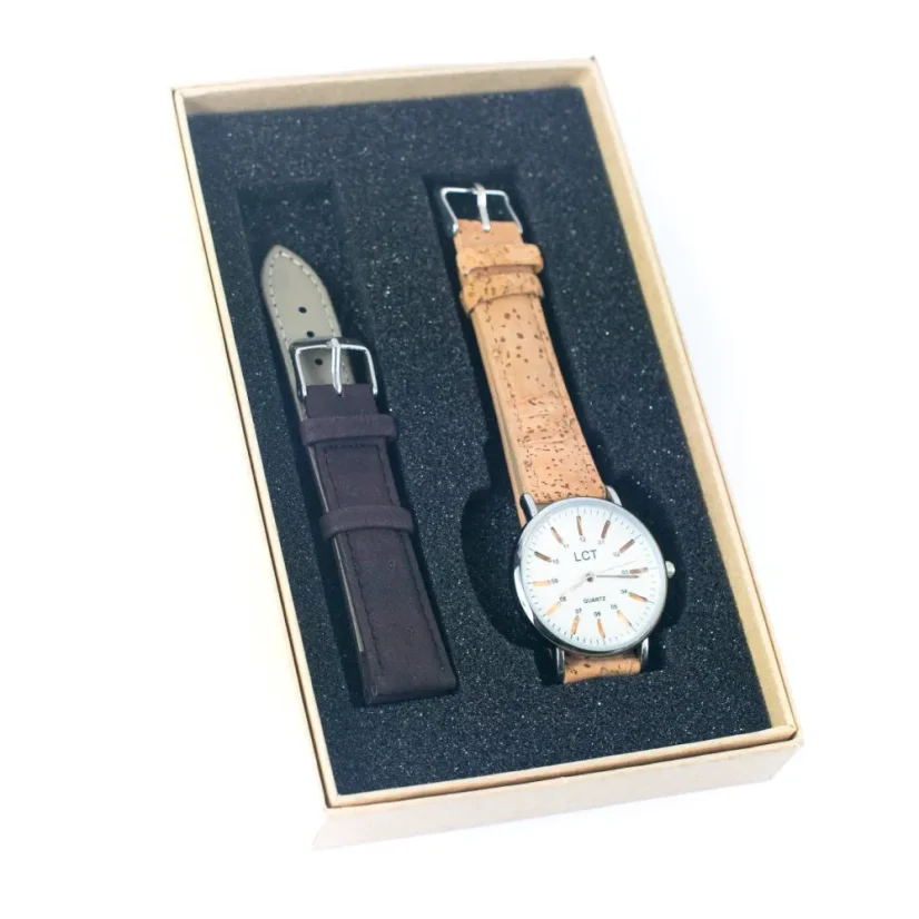 Korkové unisex hodinky v krabičce