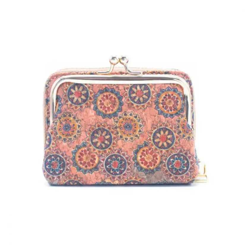 Korková peněženka na mince a kreditní karty Floral Print